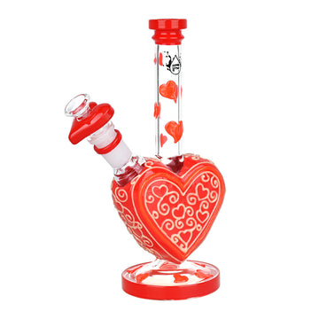 10 inch Pulsar victorian heart glow in the dark bong water pipe bliss shop chicago