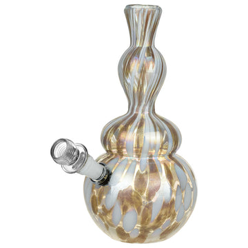9 inch pearly white and gold design soft glass bong bliss shop chicago