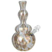 9 inch pearly white and gold design soft glass bong bliss shop chicago