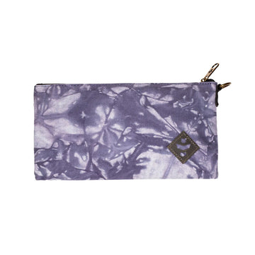 Revelry The Broker Smell Proof Zippered Stash Bag in blue and white tie dye design bliss shop chicago