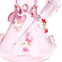 10 inch pink beaker bong with 3d girly hello kitty and pink bow charms bliss shop chicago