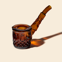 nwtn home highball sherlock glass hand pipe with vintage style detailing in baltic amber bliss shop chicago