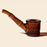 nwtn home highball sherlock glass hand pipe with vintage style detailing in baltic amber bliss shop chicago