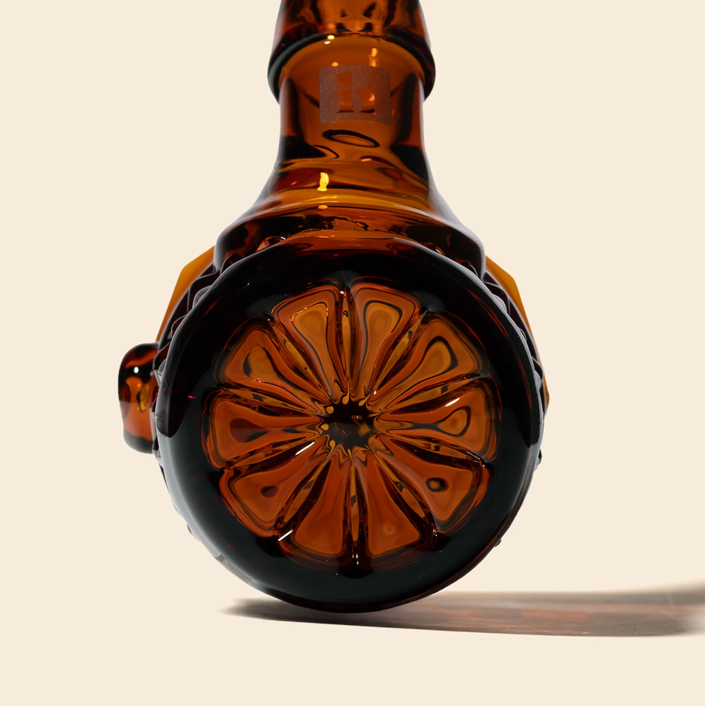 nwtn home highball sherlock glass hand pipe with vintage style detailing in baltic amber bliss shop chicago