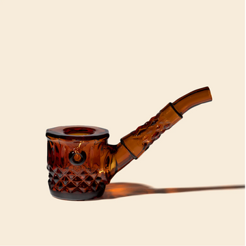 nwtn home highball sherlock glass hand pipe with vintage style detailing in baltic amber bliss shop chicago