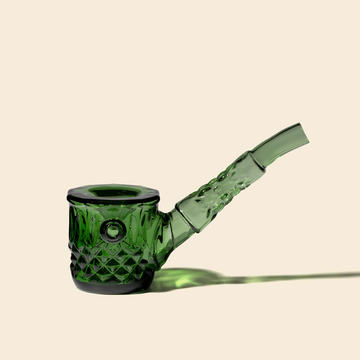 nwtn home highball sherlock glass hand pipe with vintage style detailing in emerald green bliss shop chicago