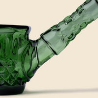 nwtn home highball sherlock glass hand pipe with vintage style detailing in emerald green bliss shop chicago