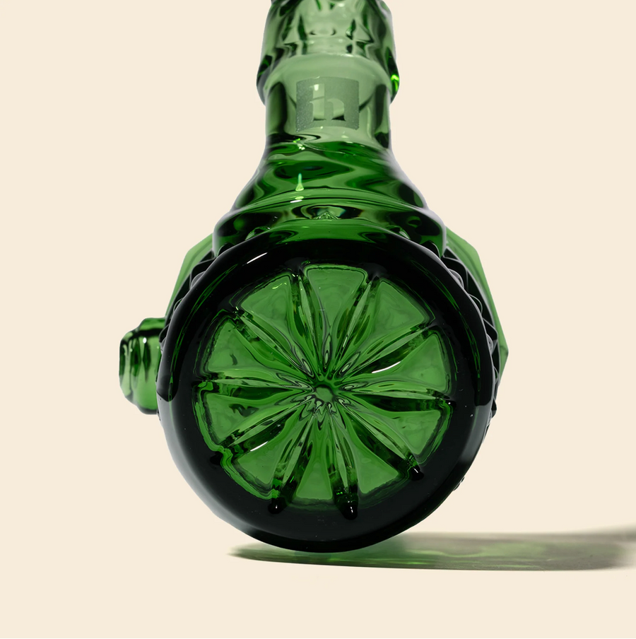 nwtn home highball sherlock glass hand pipe with vintage style detailing in emerald green bliss shop chicago