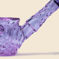 nwtn home highball sherlock glass hand pipe with vintage style detailing in orchid purple bliss shop chicago