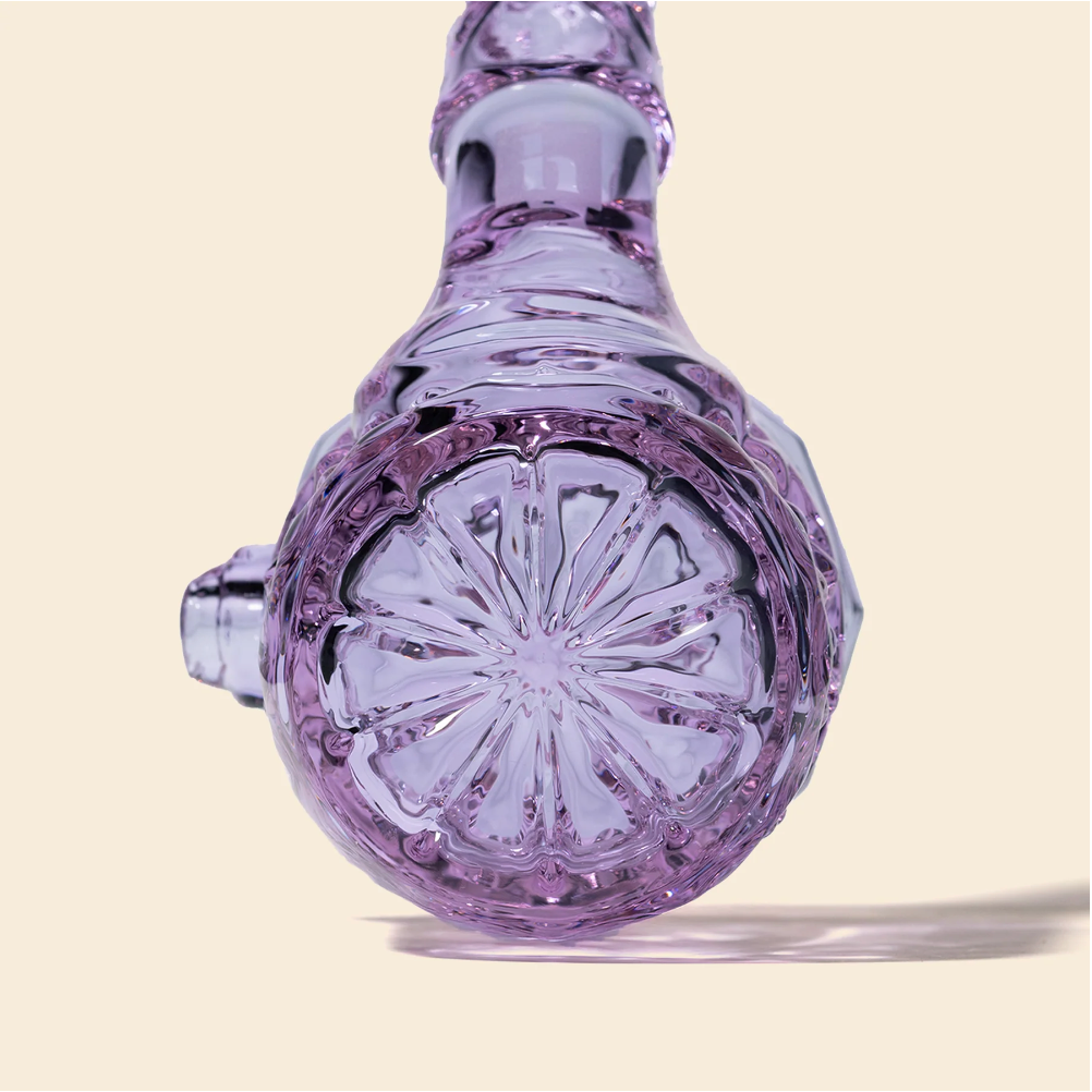 nwtn home highball sherlock glass hand pipe with vintage style detailing in orchid purple bliss shop chicago