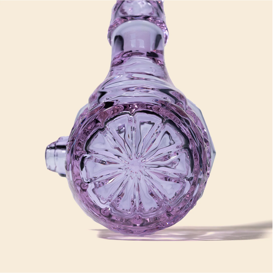 nwtn home highball sherlock glass hand pipe with vintage style detailing in orchid purple bliss shop chicago