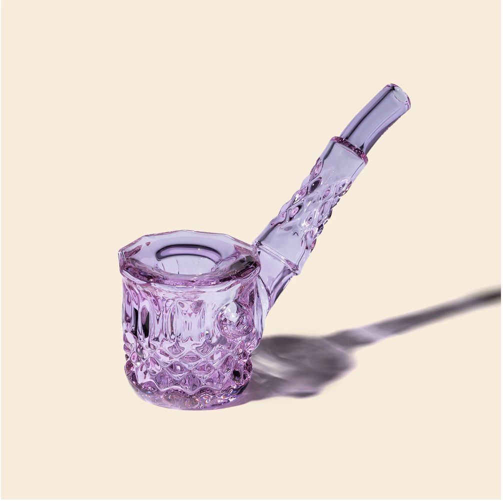 nwtn home highball sherlock glass hand pipe with vintage style detailing in orchid purple bliss shop chicago