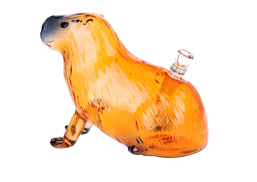 7.5 inch capybara shaped and designed glass bong bliss shop chicago
