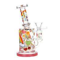 6.25 inch bong or rig with colorful hello kitty heart rainbow and star decals bliss shop chicago