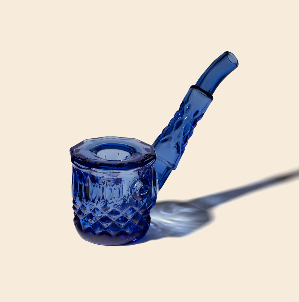 nwtn home highball vintage style hand pipe in lapis blue bliss shop chicago