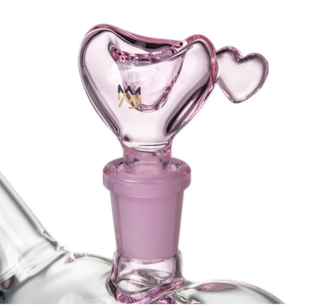 mj arsenal valentines day sonnet bubbler heart shaped pink bubbler with pink heart 14mm slide bliss shop chicago