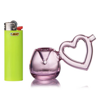 mj arsenal love handle pipe pink glass pipe with heart shaped handle bliss shop chicago