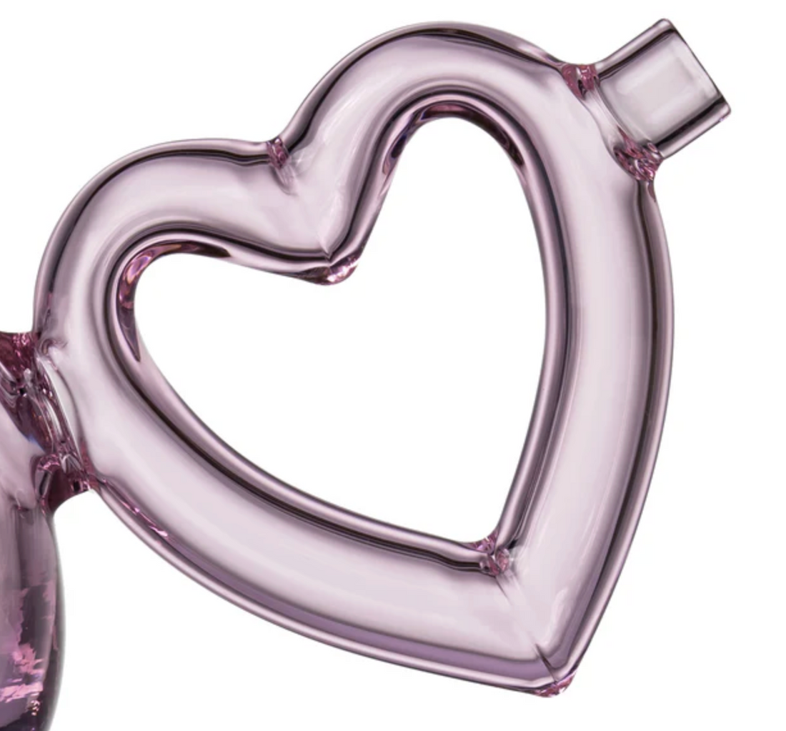 mj arsenal love handle pipe pink glass pipe with heart shaped handle bliss shop chicago