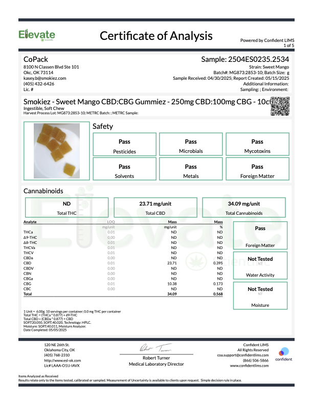 Mango CBD/CBG Gummiez 2.5:1 (10 pcs)