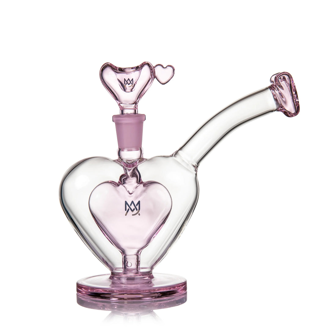 mj arsenal valentines day sonnet bubbler heart shaped pink bubbler with pink heart 14mm slide bliss shop chicago