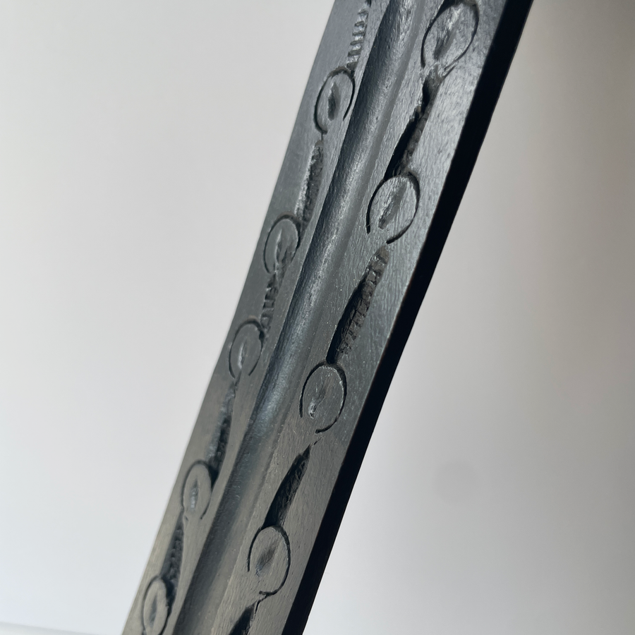 12 inch flat black wood incense stick burner with decorative carving bliss shop chicago