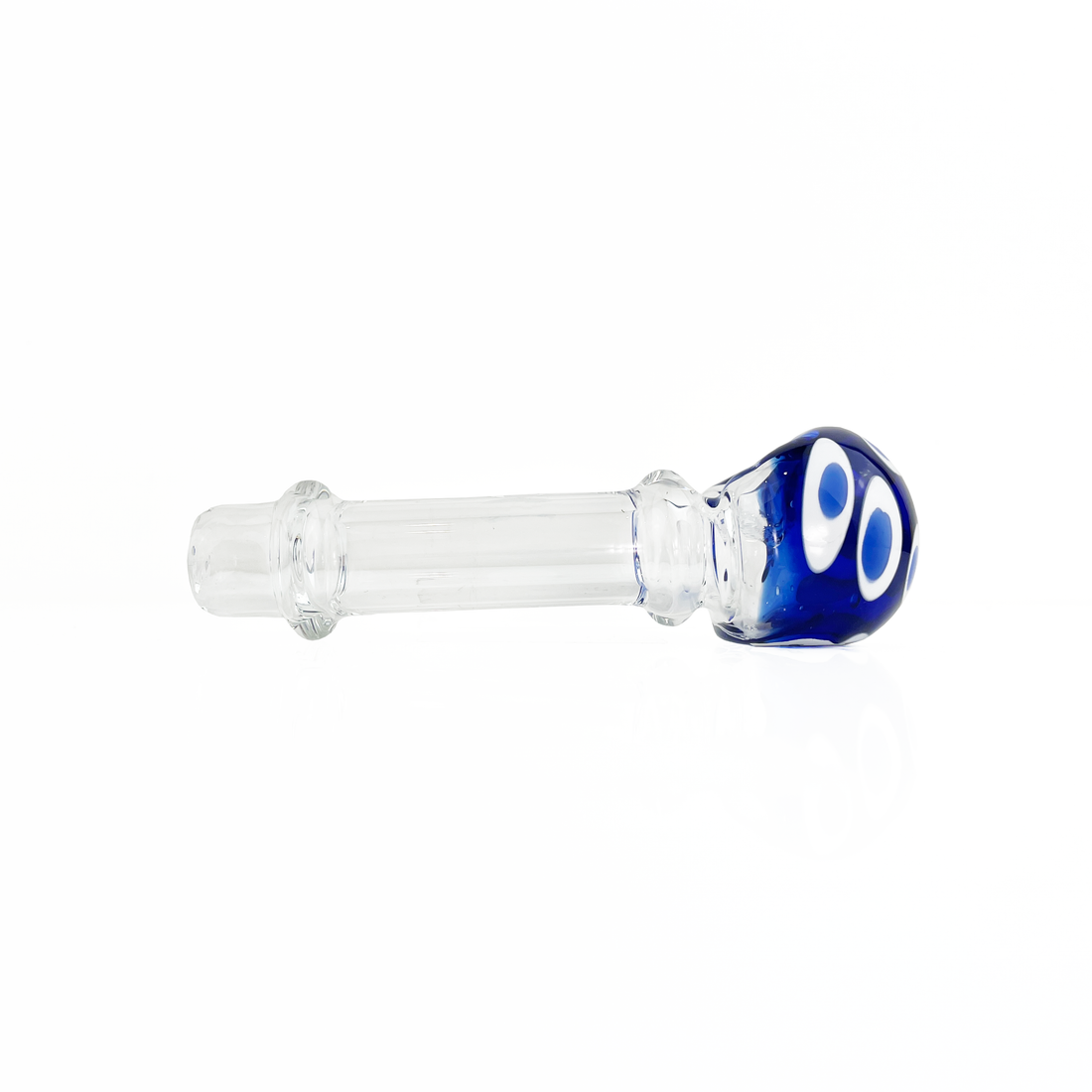 ohio valley high 4.5 inch borosilicate spoon pipe with sapphire blue bowl with white spot design bliss shop chicago