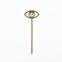 Eye Bun Pin/J Holder - Brass