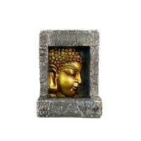 4 inch gold polyresin buddha head backflow incense burner bliss shop chicago