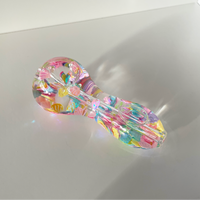 4 inch freezable glow in the dark hand pipe filled with colorful seashells and beads bliss shop chicago