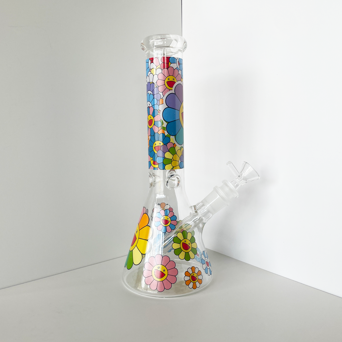 10 inch beaker bong with murakami's daisy designs bliss shop chicago