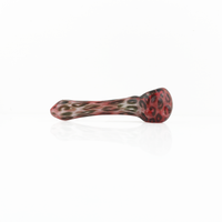 ohio valley glass red spoon pipe with black cheetah print bliss shop chicago