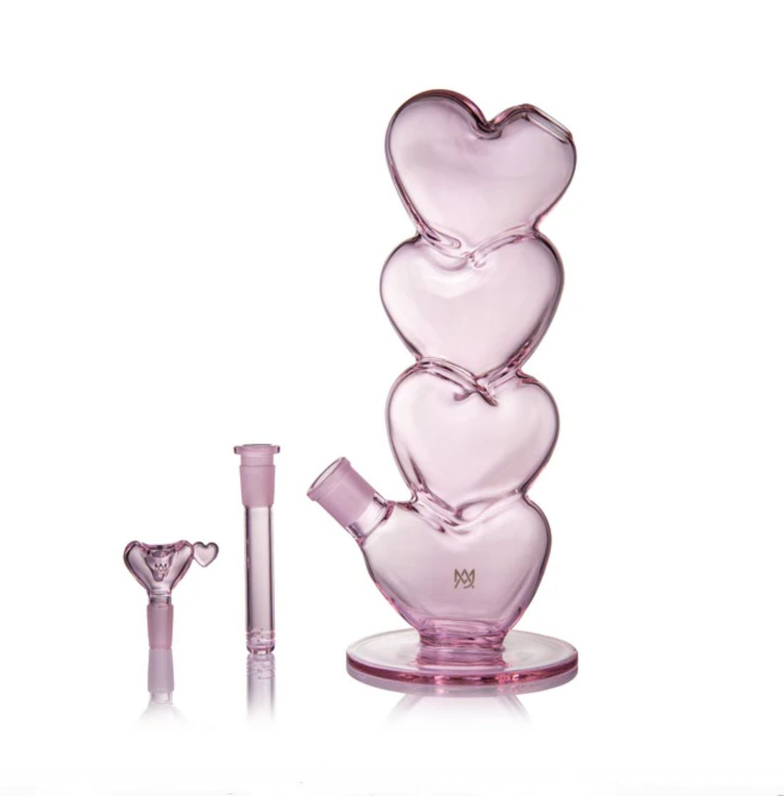 mj arsenal 11 inch evermore bong made of 4 stacked pink glass hearts bliss shop chicago