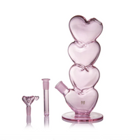 mj arsenal 11 inch evermore bong made of 4 stacked pink glass hearts bliss shop chicago