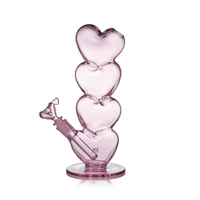 mj arsenal 11 inch evermore bong made of 4 stacked pink glass hearts bliss shop chicago