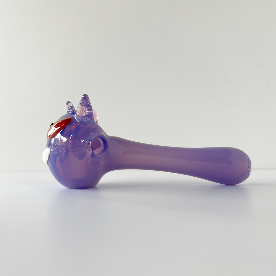 sugarmattys 3.5 inch purple spoon pipe with pokemon gengar design bliss shop chicago