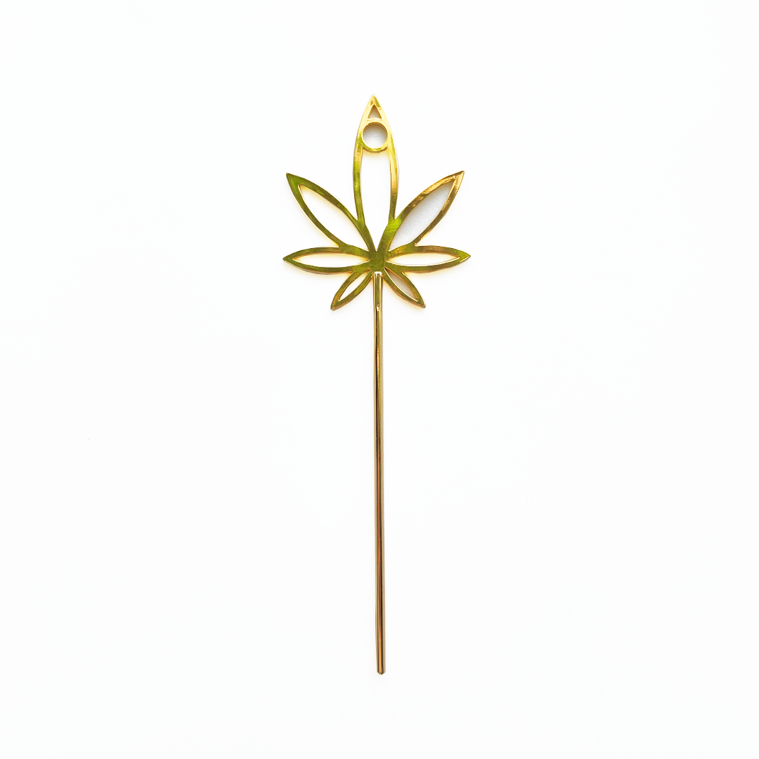 high society collection gold weed leaf joint holder bliss shop chicago