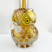 13 inch soft glass gold owl bong bliss shop chicago