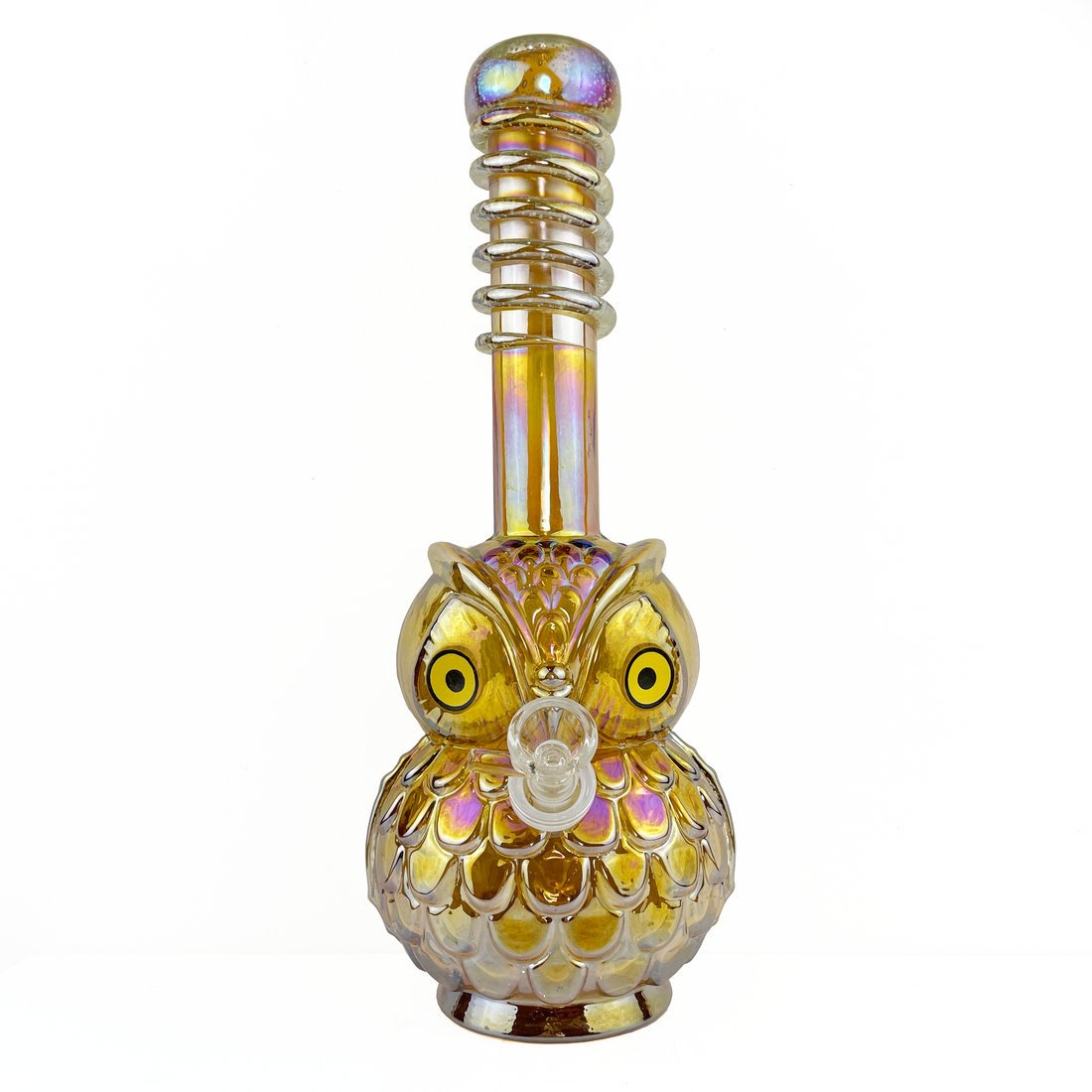 13 inch soft glass gold owl bong bliss shop chicago