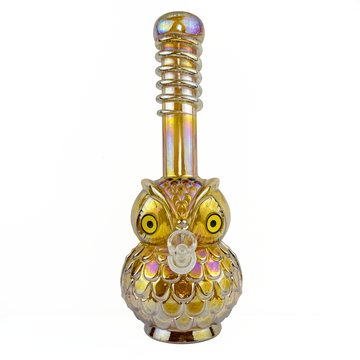 13 inch soft glass gold owl bong bliss shop chicago