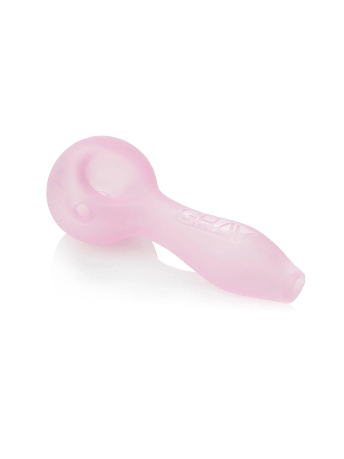 grav sandblasted spoon hand pipe in pink bliss shop chicago