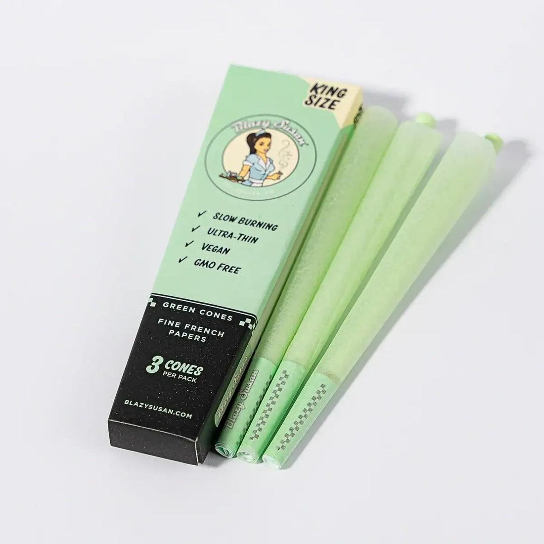 3 pack Blazy Susan green king size cones bliss shop chicago