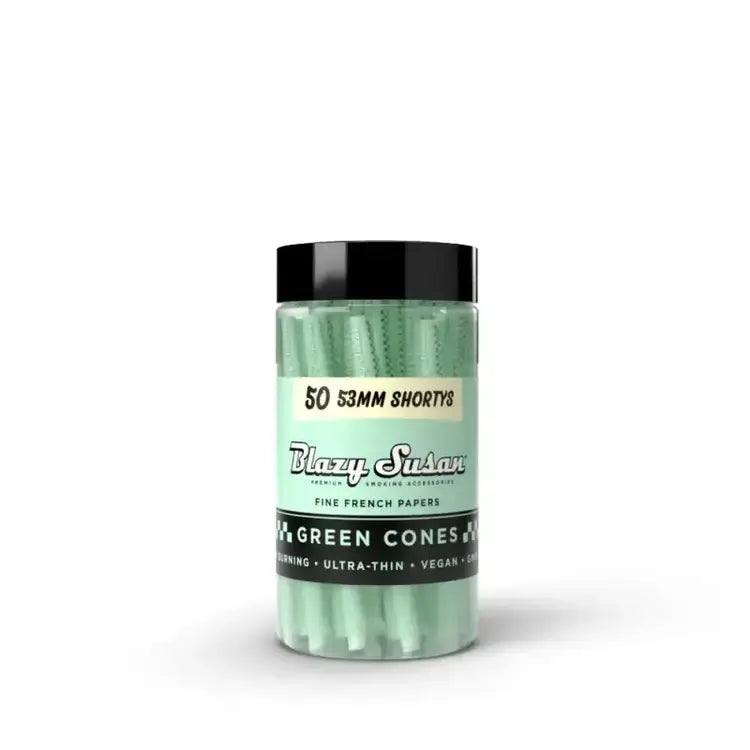 50 pack Blazy susan 53mm shortys pre rolled cones in green bliss shop chicago