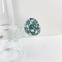 ohio valley glass 14mm male slide olive glass with white splatter pattern bliss shop chicago