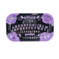 10.5 by 6.25 inch canna style metal rolling tray black and purple ouija board bliss shop chicago