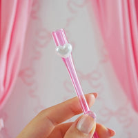 4" pink borosilicate glass joint or cigarette holder with pearl embellishment bliss shop chicago