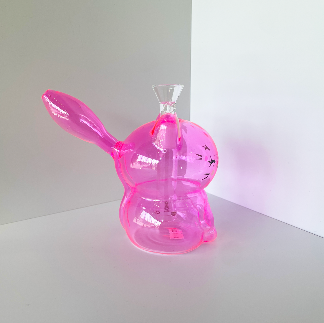 5 inch hot pink cat shaped bubbler bliss shop chicago