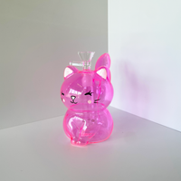 5 inch hot pink cat shaped bubbler bliss shop chicago