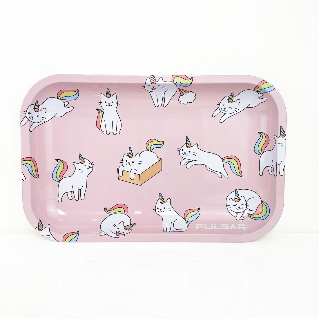 Pulsar Caticorn pink metal rolling tray bliss shop chicago