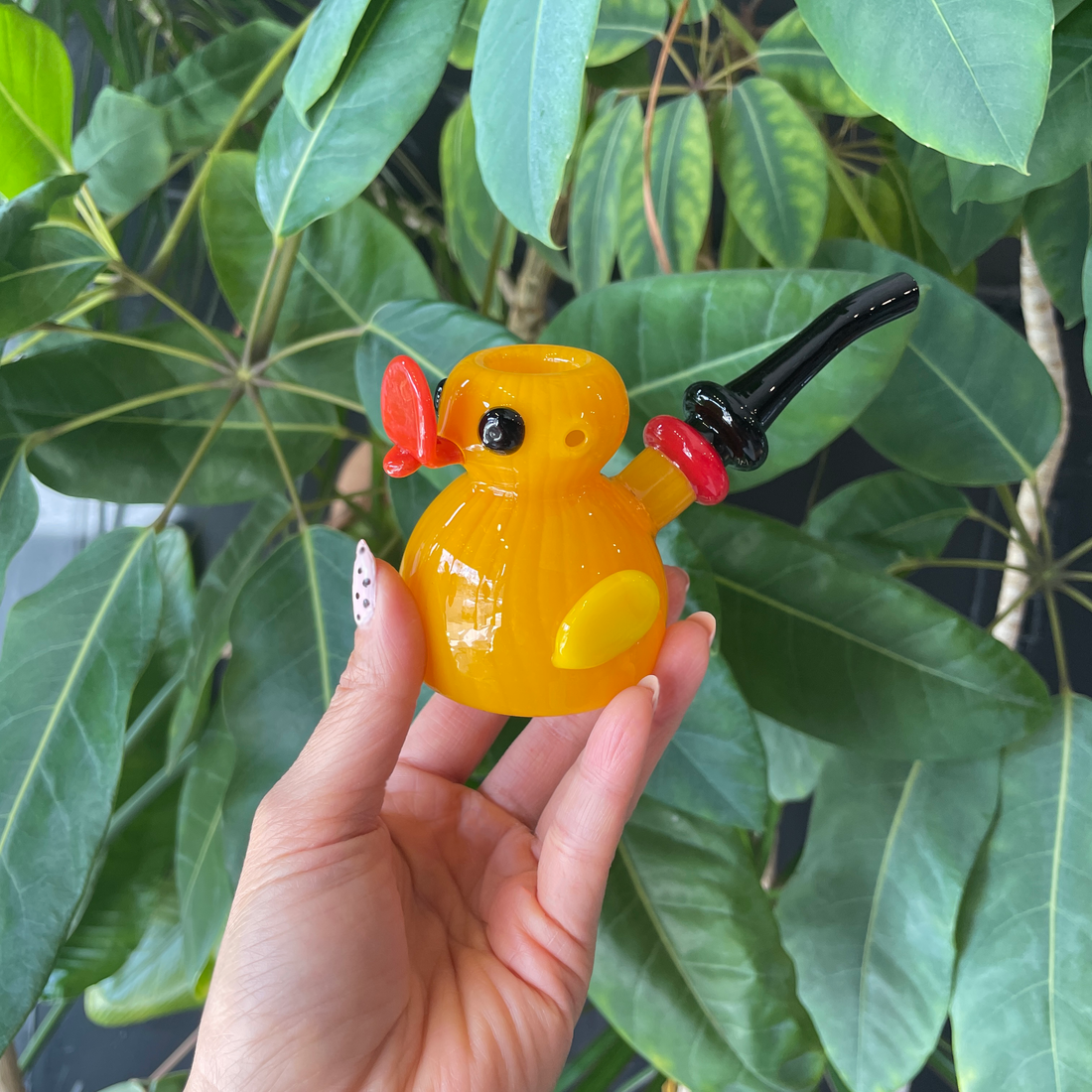 glass yellow duck pipe sherlock style bliss shop chicago
