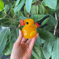 glass yellow duck pipe sherlock style bliss shop chicago